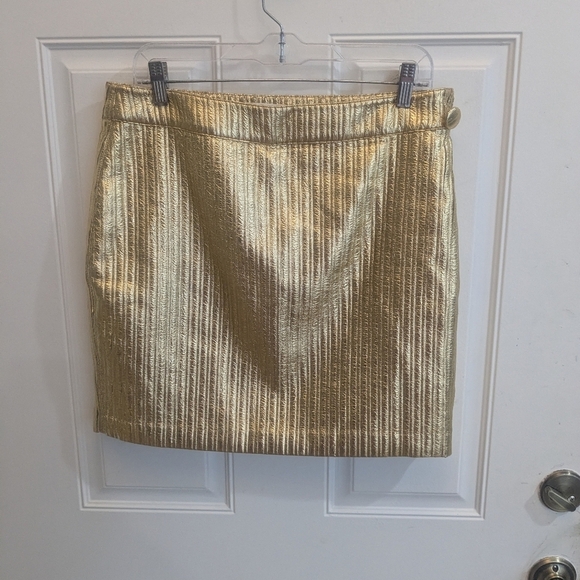 NWT Essentiel Antwerp Cole Gold Metallic Skirt - Picture 3 of 6